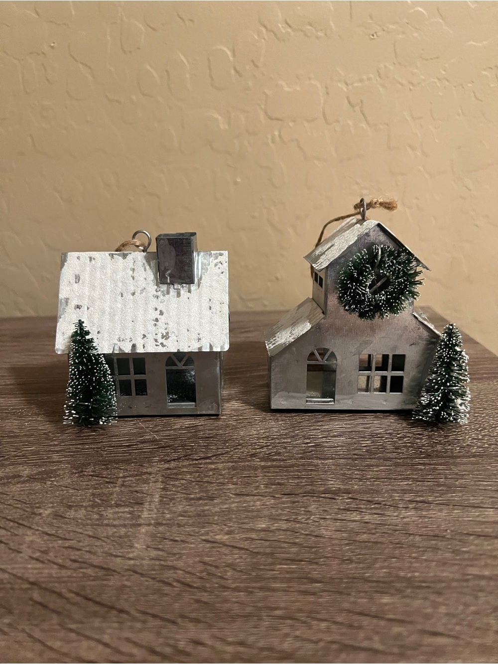 Target Wondershop Metal House Christmas Ornaments Wreath Snow Trees NWT